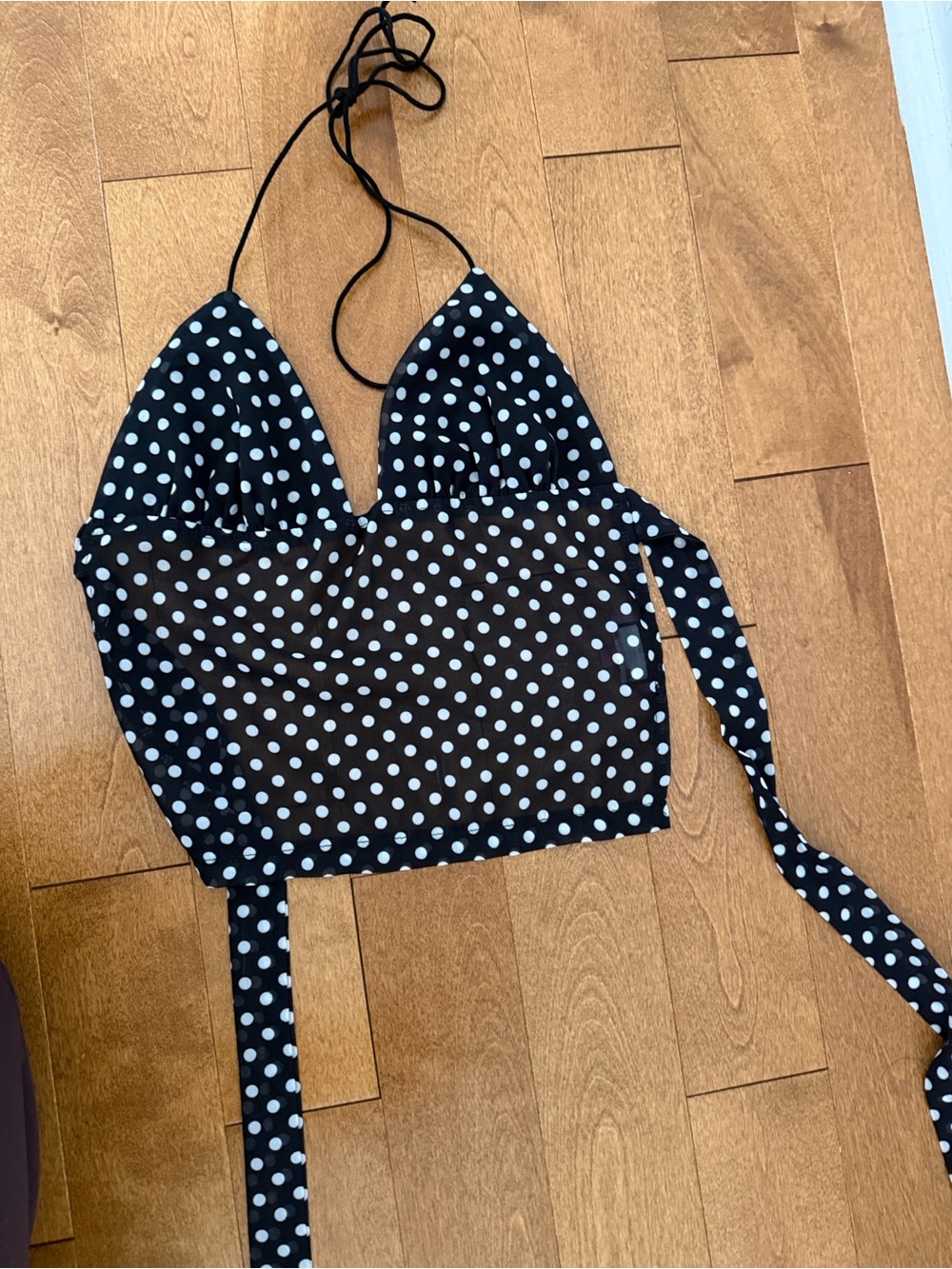 Edikted Black & White Polka Dot Halter Cami - Picture 3 of 3